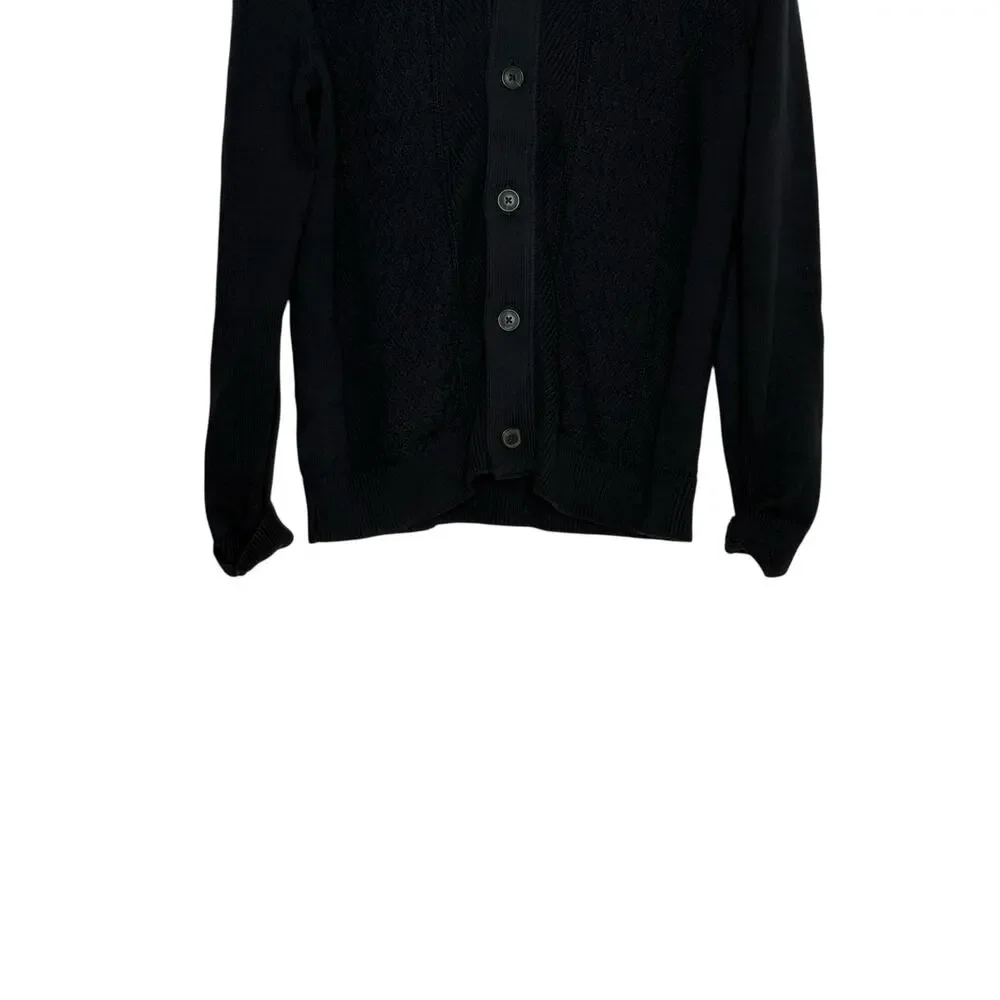 Banana Republic Mens Size Medium Navy Blue Cotton Knit Preppy University Sweater